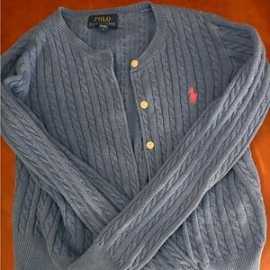 Polo by Ralph Lauren Navy Cable Knit Cardigan